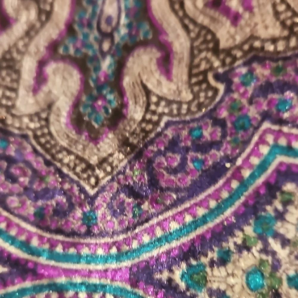 Smoochyvelvet Y2k Purple Paisley Patterned Pencil Skirt - Picture 3 of 5